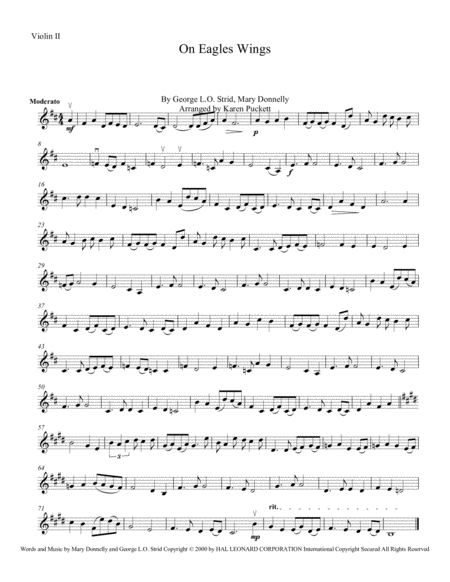 On Eagles Wings Violin Ii Sheet Music