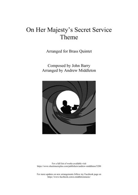 On Her Majesty Secret Service Theme Arranged For Brass Quintet Sheet Music