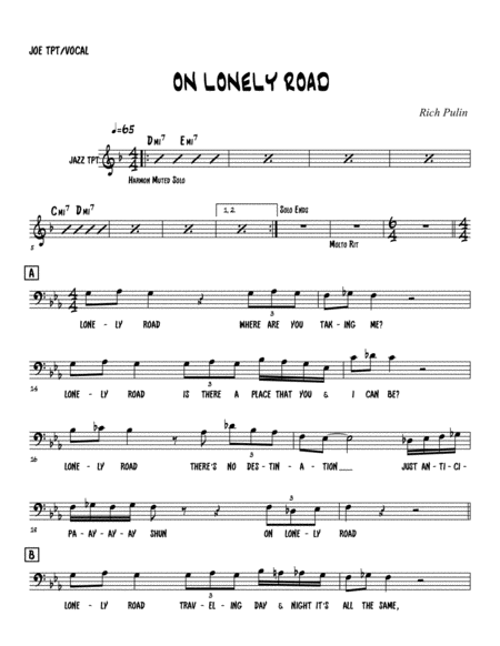 On Lonely Road Sheet Music