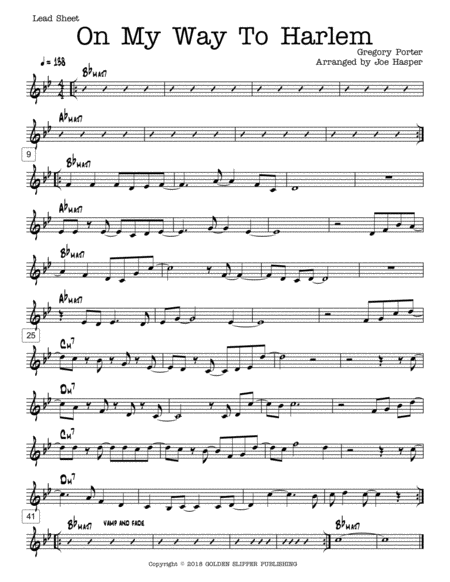 On My Way To Harlem Lead Sheet Sheet Music