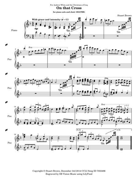 Free Sheet Music On That Cross Piano Part Only
