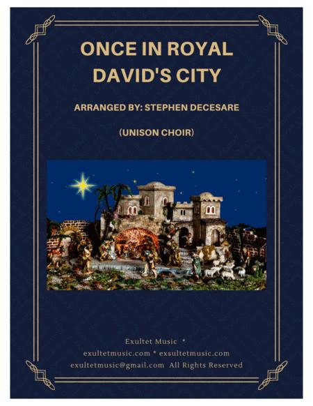 Once In Royal David City Unison Choir Sheet Music