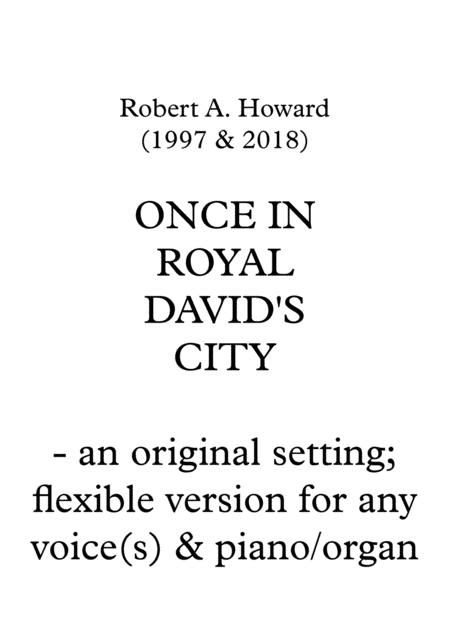 Free Sheet Music Once In Royal Davids City Solo Unison Version