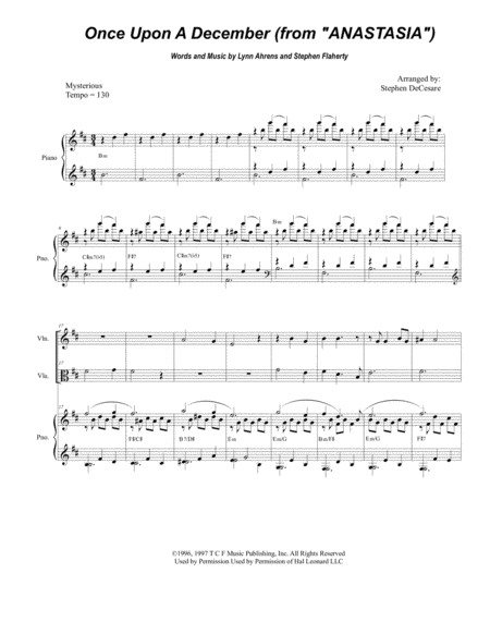 Once Upon A December Duet For Violin And Viola Sheet Music