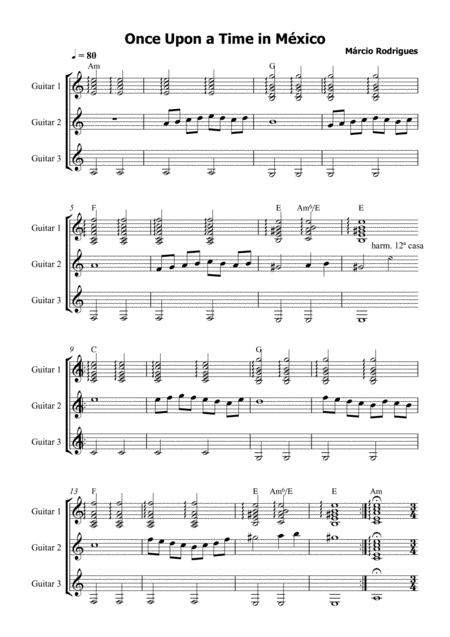Free Sheet Music Once Upon A Time In Mexico