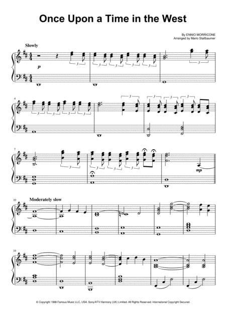 Once Upon A Time In The West Piano Solo Sheet Music