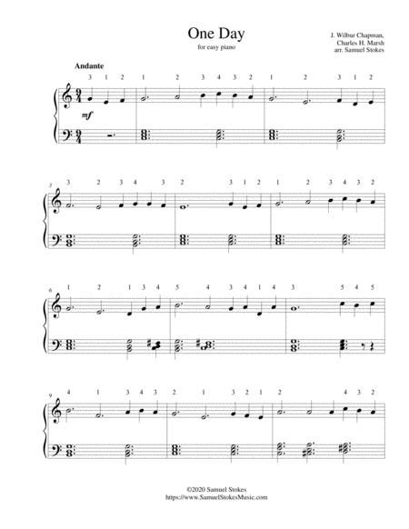Free Sheet Music One Day For Easy Piano