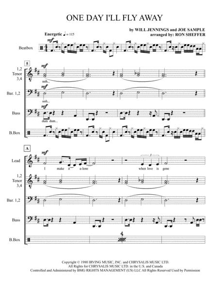 One Day I Will Fly Away A Capella Sheet Music