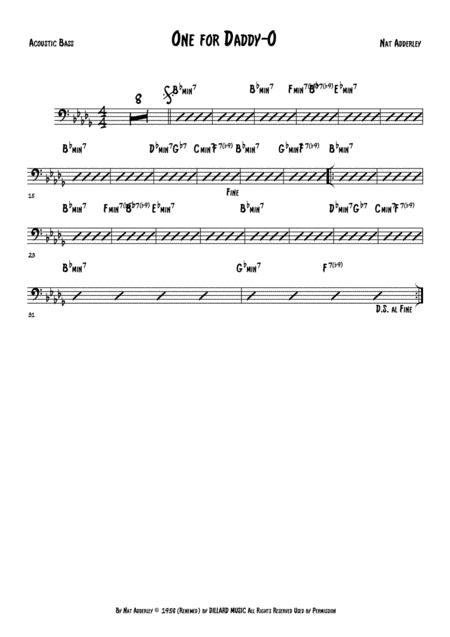 One For Daddy O Acoustic Bass Sheet Music