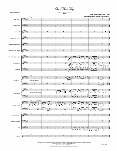 One More Day Chicago Full Score Set Of Parts Sheet Music