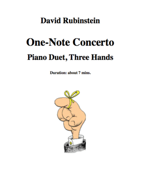 One Note Concerto Piano Duet Three Hands Sheet Music