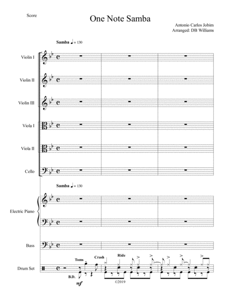 One Note Samba String Sextet Sheet Music