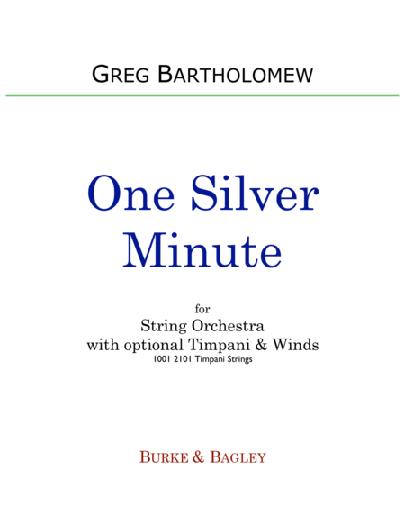 One Silver Minute Sheet Music