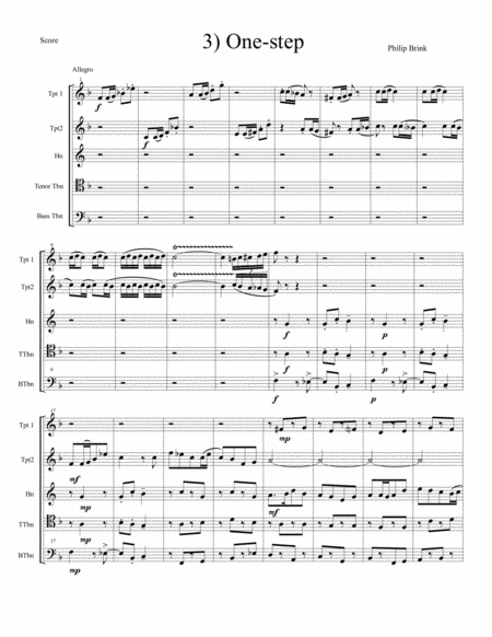 Free Sheet Music One Step For Brass Quintet