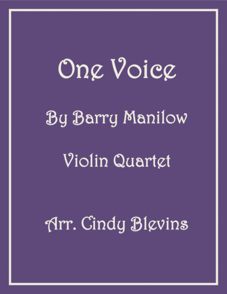 One Voice For Violin Quartet Sheet Music