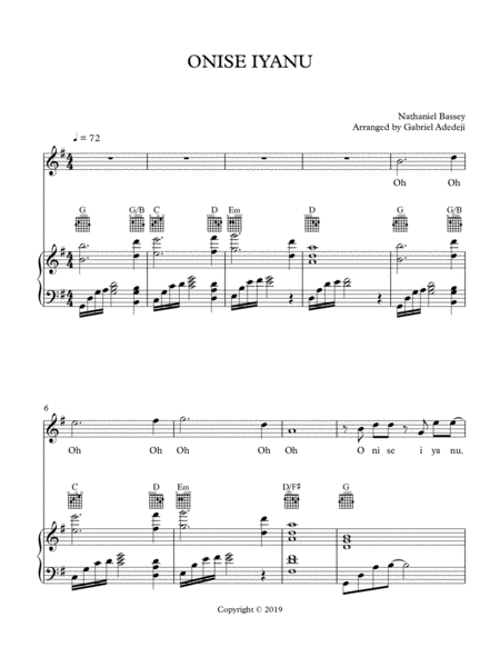 Free Sheet Music Onise Iyanu