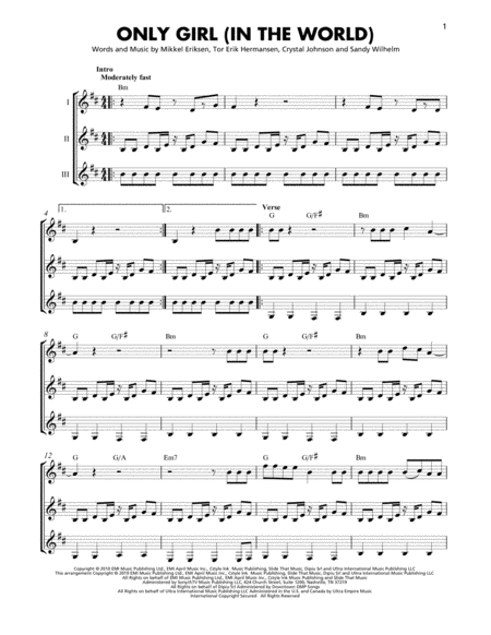 Only Girl In The World Sheet Music