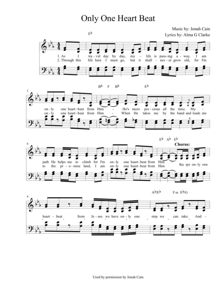 Free Sheet Music Only One Heart Beat