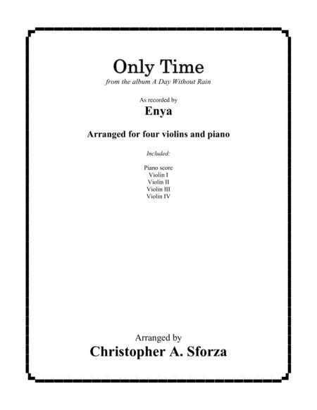 Free Sheet Music Only Time For Four Violins And Piano