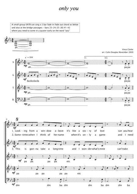 Free Sheet Music Only You Satb