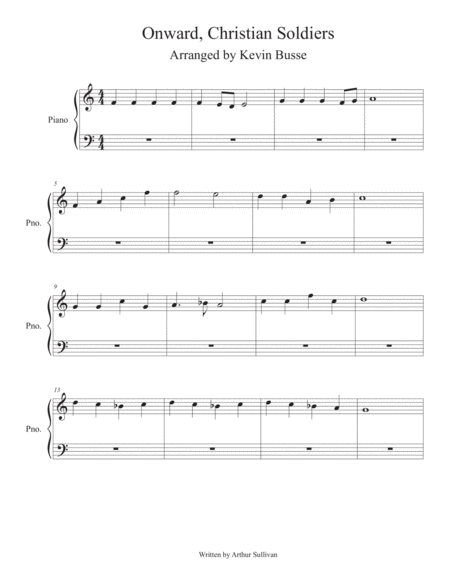 Free Sheet Music Onward Christian Soldiers Easy Key Of C Piano