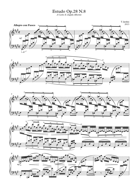 Op 28 Etude N 8 F Sharp Minor Allegro Con Fuoco Sheet Music