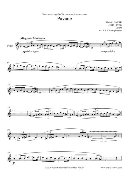 Free Sheet Music Op 50 Pavane Solo Flute