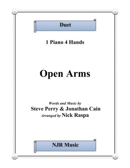 Free Sheet Music Open Arms 1 Piano 4 Hands