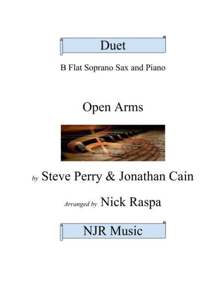 Open Arms Soprano Sax Piano Intermediate Sheet Music