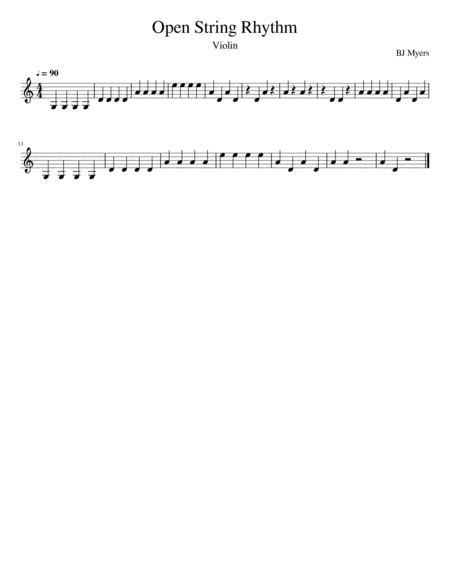 Open String Rhythm Violin Sheet Music