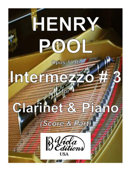 Opus 119b Intermezzo For Clarinet Piano Score Part Sheet Music