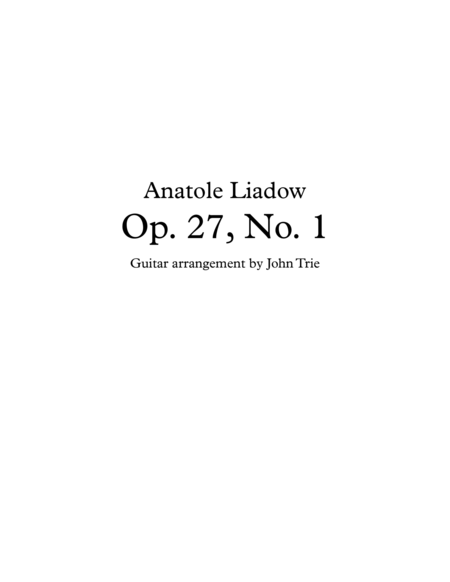 Free Sheet Music Opus 27 No 1 Tab