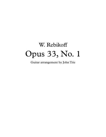 Opus 33 No 1 Sheet Music