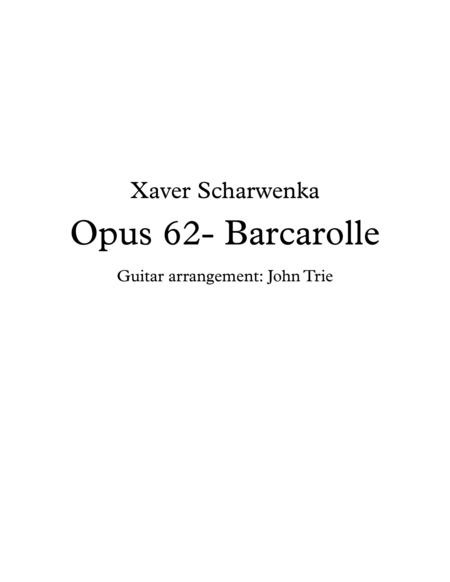 Opus 62 Barcarolle Sheet Music