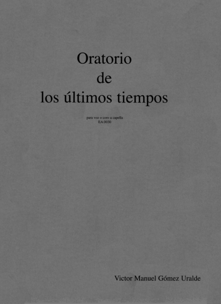 Oratorio De Los Ltimos Tiempos Sheet Music