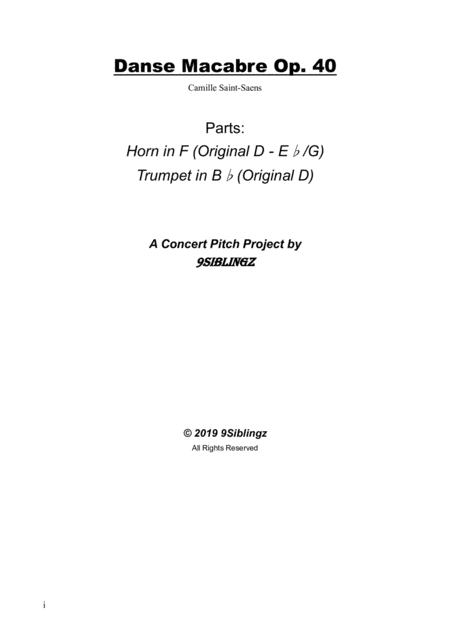 Free Sheet Music Orchestra Parts Danse Macabre Op 40 For Horns And Trumpets
