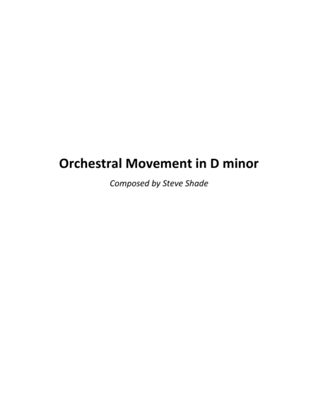 Orchestral Movement In D Minor Sheet Music