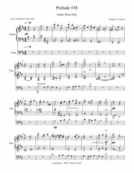 Free Sheet Music Organ Prelude 38