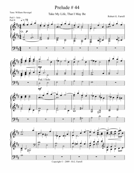 Free Sheet Music Organ Prelude 44