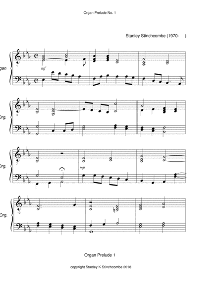 Free Sheet Music Organ Prelude Op 7