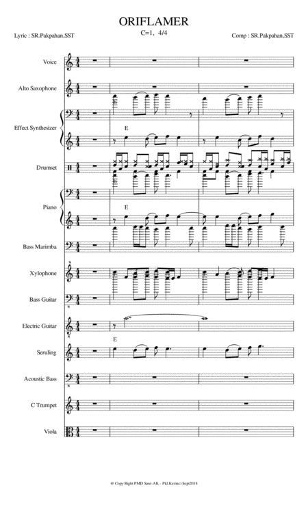 Oriflamers Sheet Music