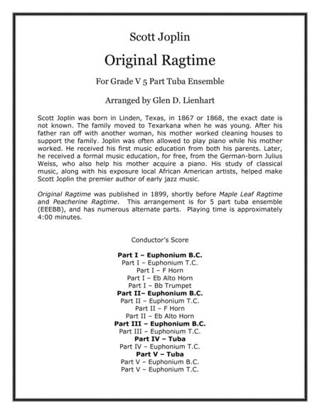 Original Ragtime Tubas Sheet Music