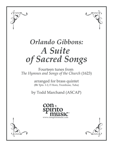 Free Sheet Music Orlando Gibbons A Suite Of Sacred Songs Arranged For Brass Quintet