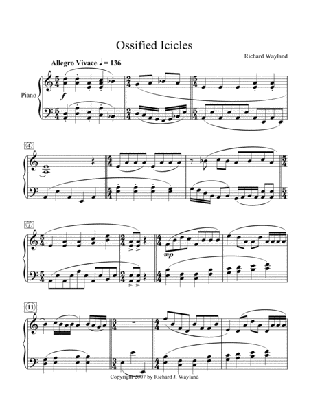 Ossified Iciclles Sheet Music