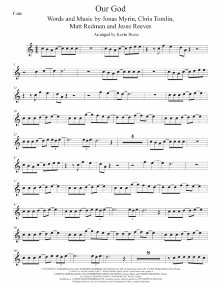 Free Sheet Music Our God Easy Key Of C Flute