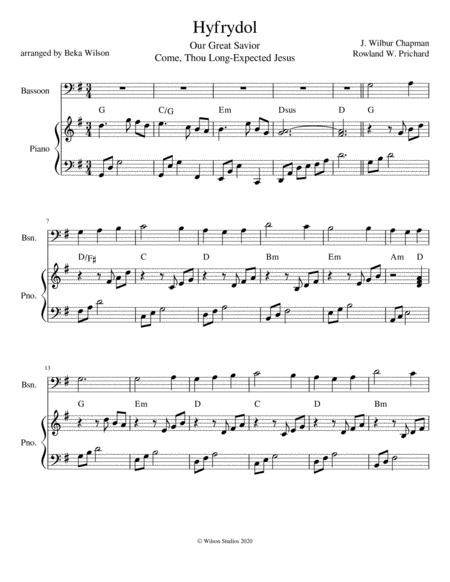 Free Sheet Music Our Great Savior Bassoon Solo