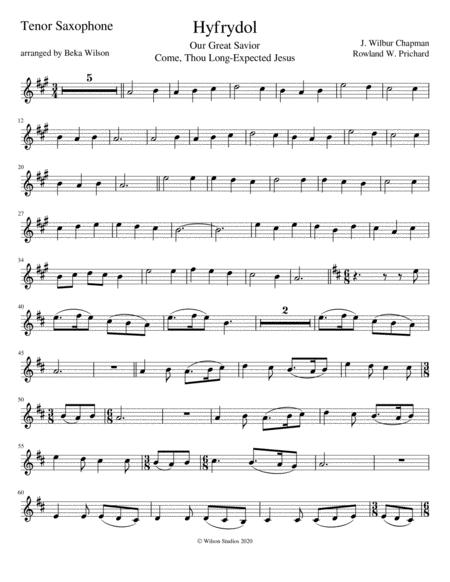 Our Great Savior Tenor Saxophone Solo Sheet Music