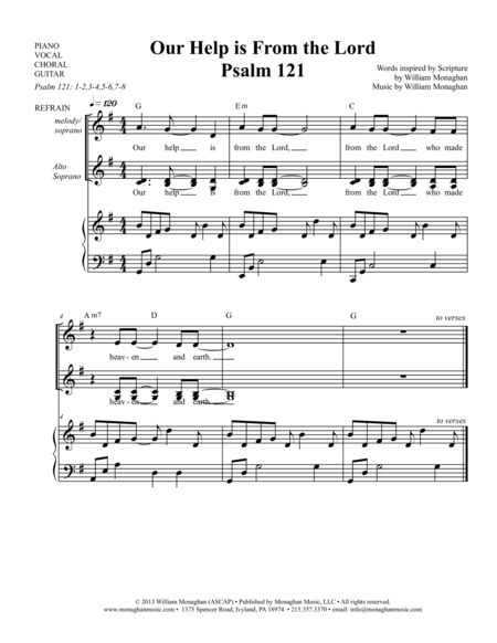 Our Help Is From The Lord Psalm 131 Sheet Music