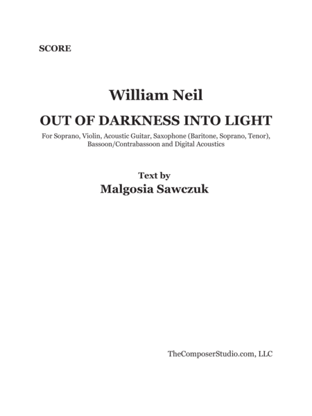 Out Of Darkness Into Light 2017 Sheet Music