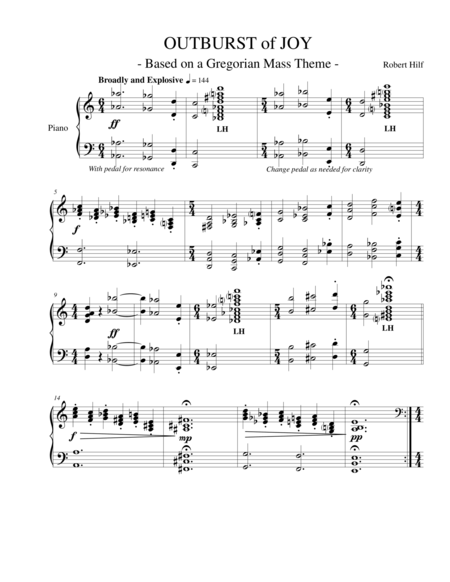 Free Sheet Music Outburst Of Joy